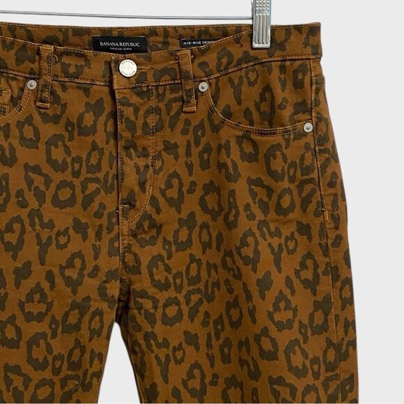 Banana Republic Premium Denim Animal Print Jeans Size 28S Women Mid-Rise Skinny - Picture 5 of 14